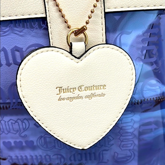Juicy Couture Heart Dazzling Blue Beachin Large Tote Bag 💙🤍💙🤍 - Picture 4 of 11